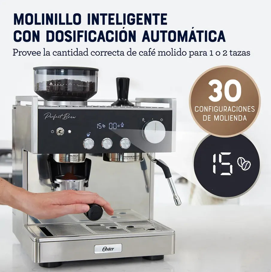 Cafetera Oster Espresso Maxima 2 Bombas de Presión 15 Bares BVSTEM7400