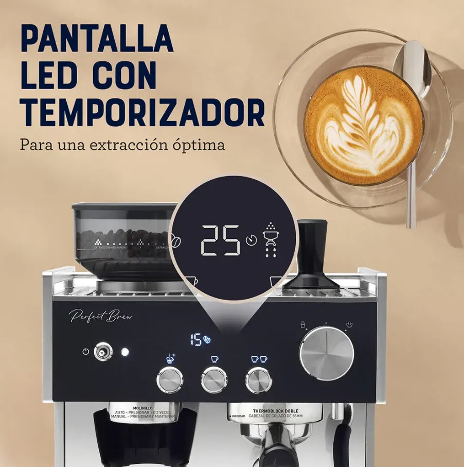 Cafetera Oster Espresso Maxima 2 Bombas de Presión 15 Bares BVSTEM7400