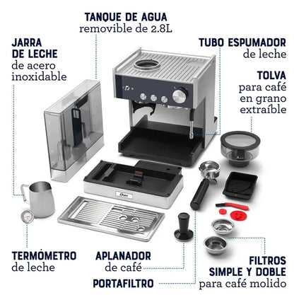 Cafetera Oster Espresso Maxima 2 Bombas de Presión 15 Bares BVSTEM7400